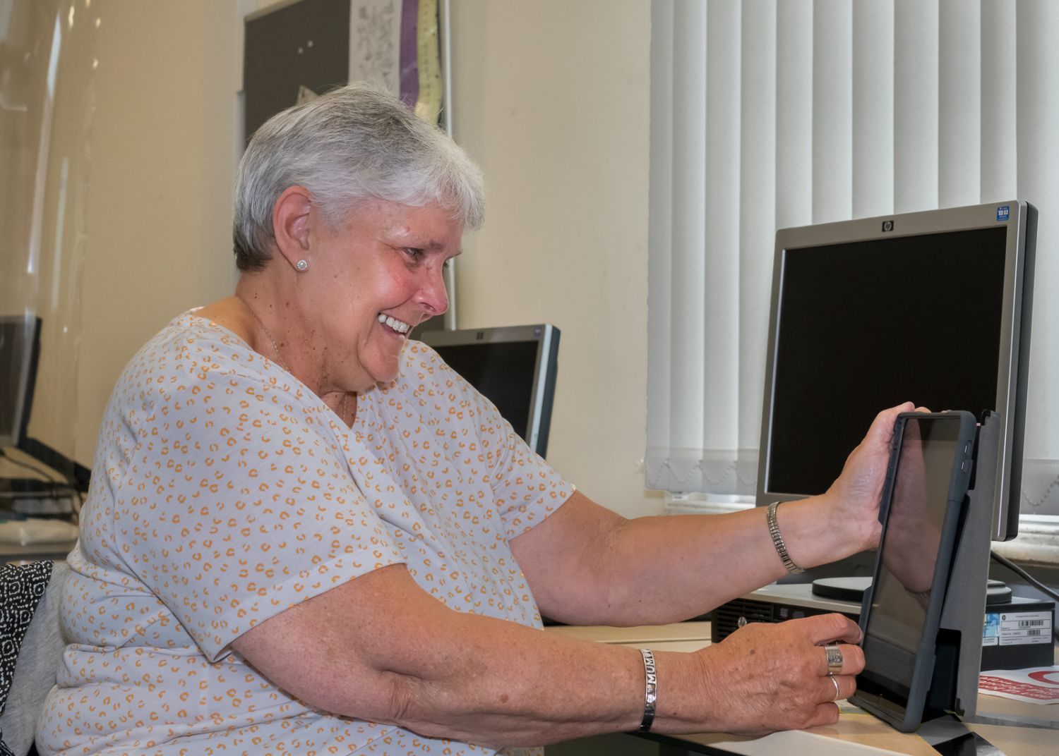 Image of ABE learner working at a computer